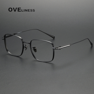 Montura de gafas de titanio puro para hombre, gafas cuadradas, novedad de 2024, monturas de gafas graduadas ópticas completas clásicas para hombre - Product Image 2