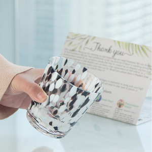 Haute qualité 11oz fait à la main épais résistant à la chaleur Transparent usage domestique coloré point boisson tasse tasse en verre - Product Image 5