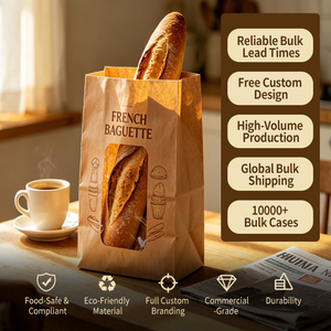 Sacchetti di Carta Kraft Personalizzati SenAng <span class=keywords><strong>per</strong></span> Imballaggio Pane e Asporto - Product Image 4