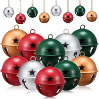 Clochettes rondes en métal peintes et plaquées or colorées pour décorations de Noël et projets d'artisanat