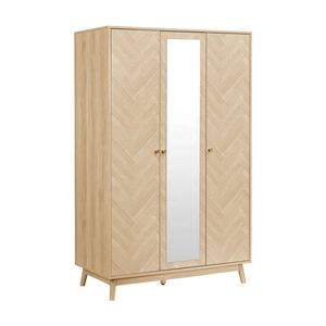 Armoire de style classique sur mesure avec miroir, autoportante, motifs en <span class=keywords><strong>chevron</strong></span>, design plat, contreplaqué, placage de bois mélaminé, rangement - Product Image 3