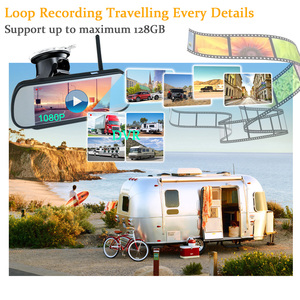 Kỹ thuật số không dây 7 inch Car <span class=keywords><strong>Rear</strong></span> <span class=keywords><strong>View</strong></span> gương <span class=keywords><strong>Monitor</strong></span> DVR Vòng ghi âm đảo chiều máy ảnh cho Mercedes Benz Sprinter & VW Crafter - Product Image 2