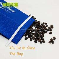 Sachet de recyclage de marque personnalisée, pochette en feuille d'aluminium à fermeture éclair mate à fond plat pour sacs d'emballage de café en étain avec valve