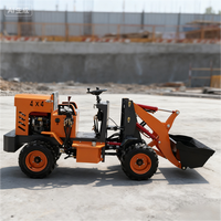 Promotion JINLIN Mini-chargeuse compacte sur pneus diesel 700 kg pour la construction et l'agriculture 4x4 avec godet de 0,15 m³ de grande capacité