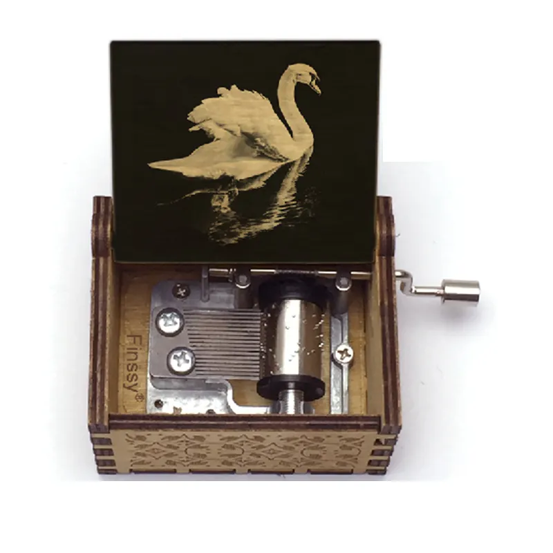 Swan Lake Music Box 18 Note ballet dancer color print Wood Music Box home office ornaments kids toy music fans christmas gift 80