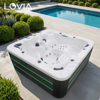 Bain à remous extérieur moderne en acrylique pour cour, spa jacuzzi autoportant, baignoire à remous Balboa/Gecko pour 5 personnes, idéal pour hôtel