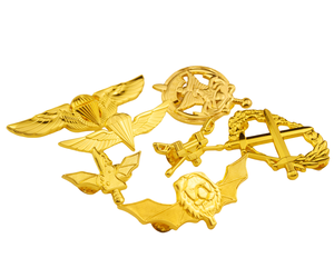 Spilla da risvolto personalizzata del Camerun, 3D, a doppia spada, traforata, distintivo militare del Pentathlon CIESO, distintivo da risvolto intagliato - Product Image 5
