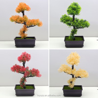 Meistverkaufter Mehrfarbiger Künstlicher Bonsai-Baum im Topf Gras-Blumen Umweltfreundliche Langlebige Dekoration für Hochzeit Weihnachten Ostern