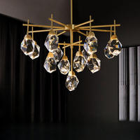 Luminaire de plafond moderne de luxe PM, luminaire suspendu en cristal K9 pour escalier, salon, éclairage domestique, petit luminaire suspendu