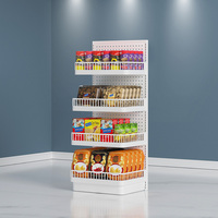 Bestseller Weißes Endkappen-Display-Regal Kleines Snack-Regal Mehrstöckige Vitrine für Zuhause