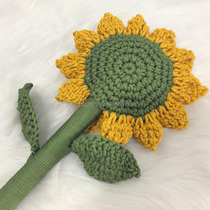 Venta al por mayor de <span class=keywords><strong>flores</strong></span> artificiales tejidas a mano de girasol para la graduación y examen de ingreso a la universidad Enviar a los profesores - Product Image 4