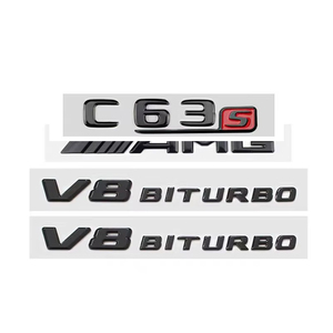 Stiker Emblem Huruf Bagasi Belakang Mobil Glossy Black C63S, Decal Mewah dengan Bahan ABS Chrome untuk C Class W204 W205 - Product Image 1