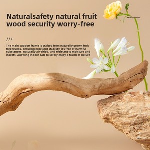 Árbol para Gatos Integrado de Madera Maciza Natural Directo de Fábrica con Casa para Gatos, Rascador Estable, Muebles para Mascotas, Venta al por Mayor OEM - Product Image 4