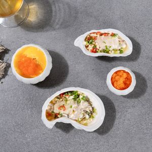 Organisateur de cuisine, assiette en céramique pour huîtres, assiette irrégulière exquise pour sushis et sashimis, plateau à dessert multifonction réutilisable, hôtel - Product Image 4