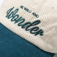 Chapeau à boucle personnalisé Chapeau de papa en velours côtelé Casquette de baseball bicolore pour femmes et hommes Chapeau de papa Logo brodé personnalisé