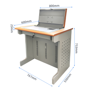Bureau d'enseignant de salle de classe scolaire Flip Hide Display Table de podium de pupitre en bois pour le bureau d'éducation des enseignants - Product Image 3