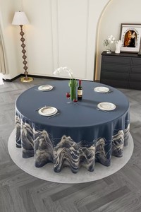 Nappe Simple en Tissu Imperméable Ronde Gaufrée Écologique Durable pour la Maison et les Fêtes - Product Image 2