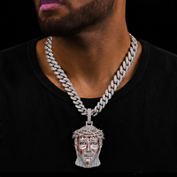 Nuevo Colgante Hip Hop Personalizado con Incrustaciones de Diamantes en Plata de Ley 925 con Rostro de Jesús en Moissanita para Hombre, Joyería Urbana