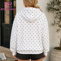 Sweat à capuche personnalisé à pois pour femme, pull streetwear avec logo imprimé sur mesure, sweat à capuche oversize en coton pour femme