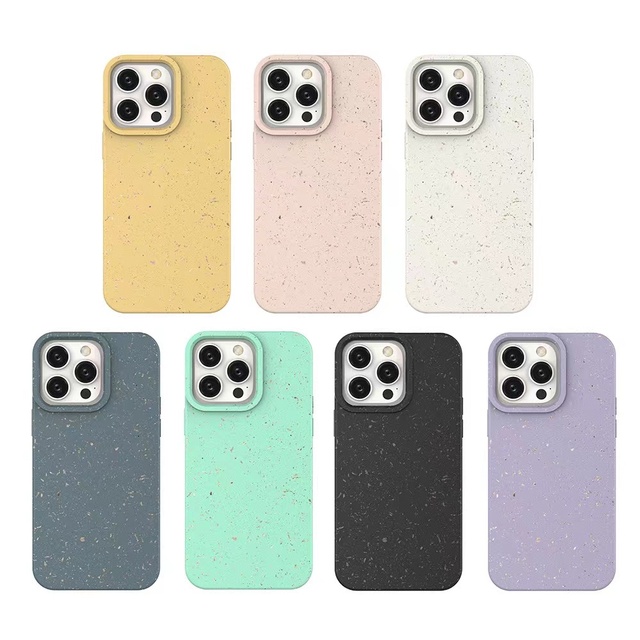 Recycled Wheat Straw Eco-Friendly Shockproof Luxury Design Frosting Phone Case with Custom Logo for 16/15 Pro Max/14/13