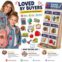 Patch brodé thermocollant ou à coudre pour fournitures scolaires en gros, thème rentrée scolaire : Bus, Crayon, Pomme, Livre, Globe, Mignon, Enfants, Enseignants