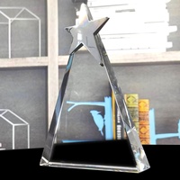 Trophées en verre K9 personnalisés en gros, sublimation, étoile en métal, cristal sculpté, triangle, gravure de logo, bloc laser, bouclier