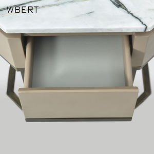 WBERT Classic Twist One Drawer <b>Nightstand</b> with Two Metal Legs - Product Image 3