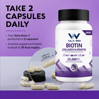 Vitamines pour cheveux, peau et ongles pour adultes, mélange de biotine et de collagène, beauté naturelle, 60 capsules, OEM ODM, marque personnalisée