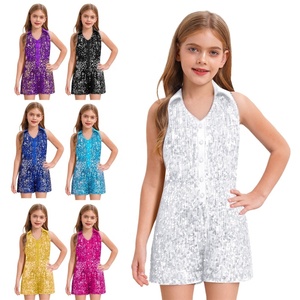 Traje de Baile Disco para Niñas de 6 a 16 Años, Mono Formal para Cumpleaños, Banquetes, Ceremonias, Fiestas, Concursos, Danza Latina - Product Image 1