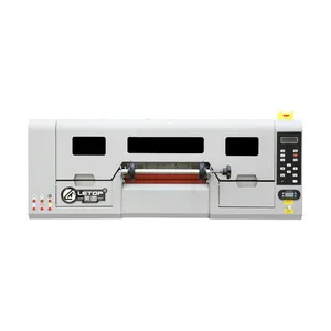 LETOP Novo XP600 Impressão 30cm Tudo-em-um Uv Dtf Máquina de Impressão Digital Rolo E Rolo Etiqueta Pequena Impressora