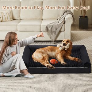 Lits pour chiens de grande taille, lit orthopédique pour chiens de taille moyenne à grande, lit pour animaux de compagnie avec housse lavable - Product Image 3