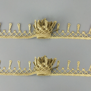 Venta caliente 3,3 cm <span class=keywords><strong>guipur</strong></span> <span class=keywords><strong>dorado</strong></span> bordado flecos <span class=keywords><strong>encaje</strong></span> recorte borlas tela de malla de poliéster para ropa de mujer vestidos JB99 - Product Image 5