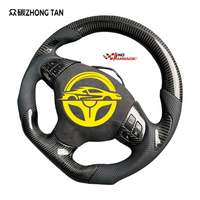 Volant sport en fibre de carbone Zhongtan pour Mitsubishi Lancer Evolution, modifié avec LED, 3 branches, 40 mm, avec grip.