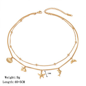 สร้อยคอจี้แฟชั่นสไตล์ฮาวายสำหรับผู้หญิงทำจากสเตนเลส316L เครื่องประดับ14K 18K - Product Image 5