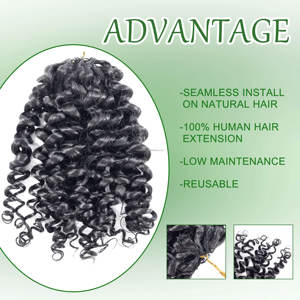 Offre Spéciale non traités Vrigin cheveux crus entièrement faits à <span class=keywords><strong>la</strong></span> main Crochet extensions de cheveux invisibilité et pas de pause nouvelle italie bouclés pour les femmes - Product Image 6