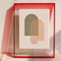 Support d'affichage sur pied en acrylique de 3 mm d'épaisseur, écologique, style Art Déco, personnalisé en usine, vente en gros, pour blocs d'images et œuvres d'art de bureau