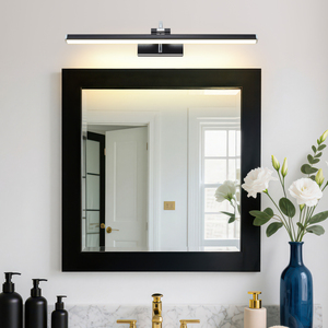 Lámpara de espejo LED de pared de 12W y 62CM, accesorios de iluminación para baño, color negro, luz frontal para espejo LED/luz de tocador/luz de maquillaje - Product Image 4