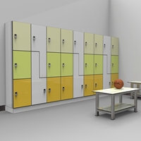 Casier de rangement compact en stratifié HPL de haute qualité, personnalisé pour les écoles, en forme de Z, pour les vestiaires de piscine et de gymnase