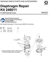 Équipement électrique 246011 Kit de réparation de diaphragme - pour pompes 308 Produits PLC