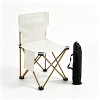 Chaise de camping pliable d'extérieur - Acier carbone léger et portable avec poche de rangement latérale pour la randonnée, la plage et le jardin