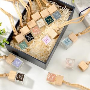 Tùy chỉnh Nhãn dán nhãn 8ml xe treo khuếch tán rõ ràng chai nước hoa thủy tinh với Nắp bằng gỗ - Product Image 1