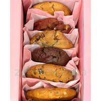 Emballage de boîte à biscuits de qualité alimentaire de couleur personnalisée avec emballage en papier ciré emballage de boulangerie boîte de livraison ondulée pour 6 biscuits