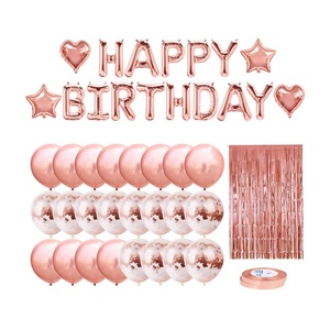 Set di Palloncini Oro Rosa a <span class=keywords><strong>Tema</strong></span> Buon Compleanno, Decorazioni per Eventi Festivi e Feste, Kit Palloncini per Compleanno Bambini - Product Image 2