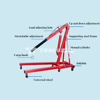 Support de suspension de grue de moteur de voiture 2T pliant petite grue hydraulique moteur mobile capacité de levage 3 tonnes grue mobile
