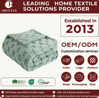 Fabricant Orvetex, couvertures en polaire sherpa 100% polyester ignifuges et imperméables, personnalisées, à rayures européennes, à pois, dessin animé