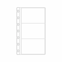 Protège-cartes à reliure disque, 7 pochettes, en PVC transparent, simple face, 3 poches, inserts de protection pour cartes, recharges pour agenda