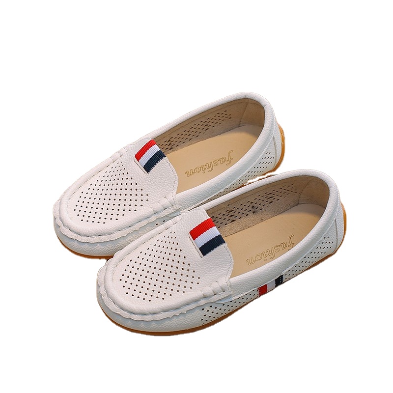 Kids performance Loafers shoes British style breathable Children's peas leather shoes