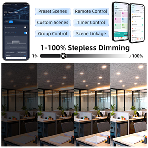 Projecteurs de plafond <span class=keywords><strong>LED</strong></span> STL 22W en maille, panneaux lumineux <span class=keywords><strong>avec</strong></span> driver, <span class=keywords><strong>transformateur</strong></span>, télécommande, intensité variable 24-30W - Product Image 3