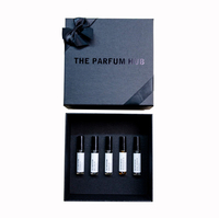 Boîtes d'échantillons de parfum de marque 1ml 1.7ml 3ml Conception personnalisée Flacon de parfum UV ponctuel Ensemble de découverte Boîte d'emballage avec insert en mousse