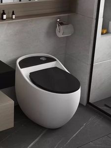 WC à poser au sol en forme <span class=keywords><strong>d</strong></span>'œuf avec texture <span class=keywords><strong>bois</strong></span>, siphon à jet elliptique, chasse <span class=keywords><strong>d</strong></span>'<span class=keywords><strong>eau</strong></span> par gravité - Product Image 6